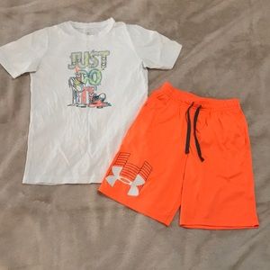 Boys Under Armour Nike Tee and Shorts Youth Large